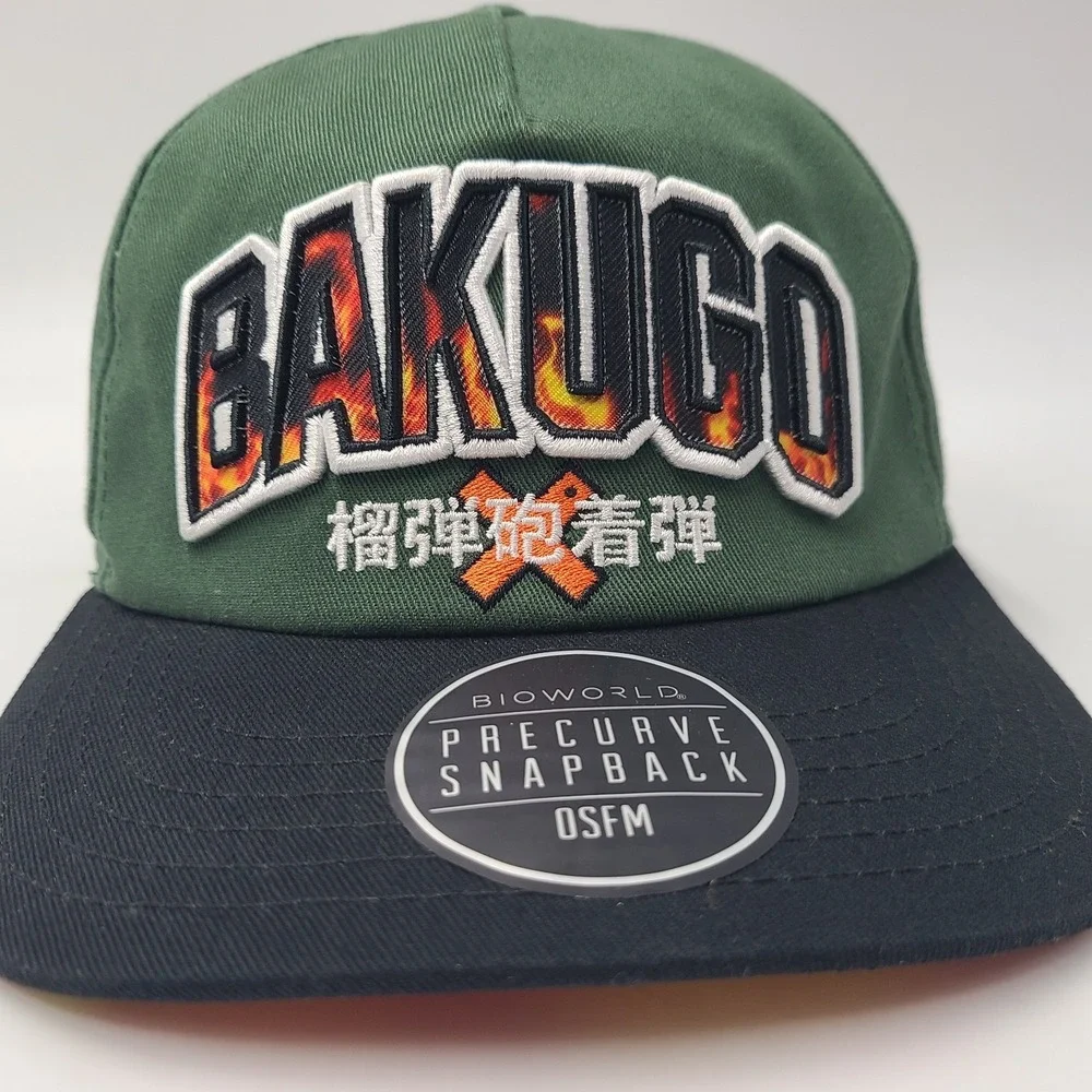 My Hero Academia Hat Snapback Green Black‎ BioWorld Katuski Bakugo Anime Kanji